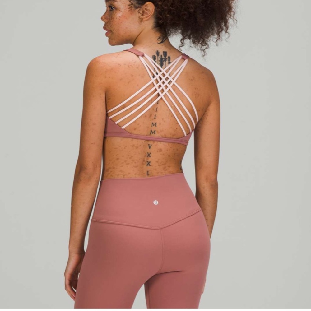 Lululemon free to be wild bra pink mist
